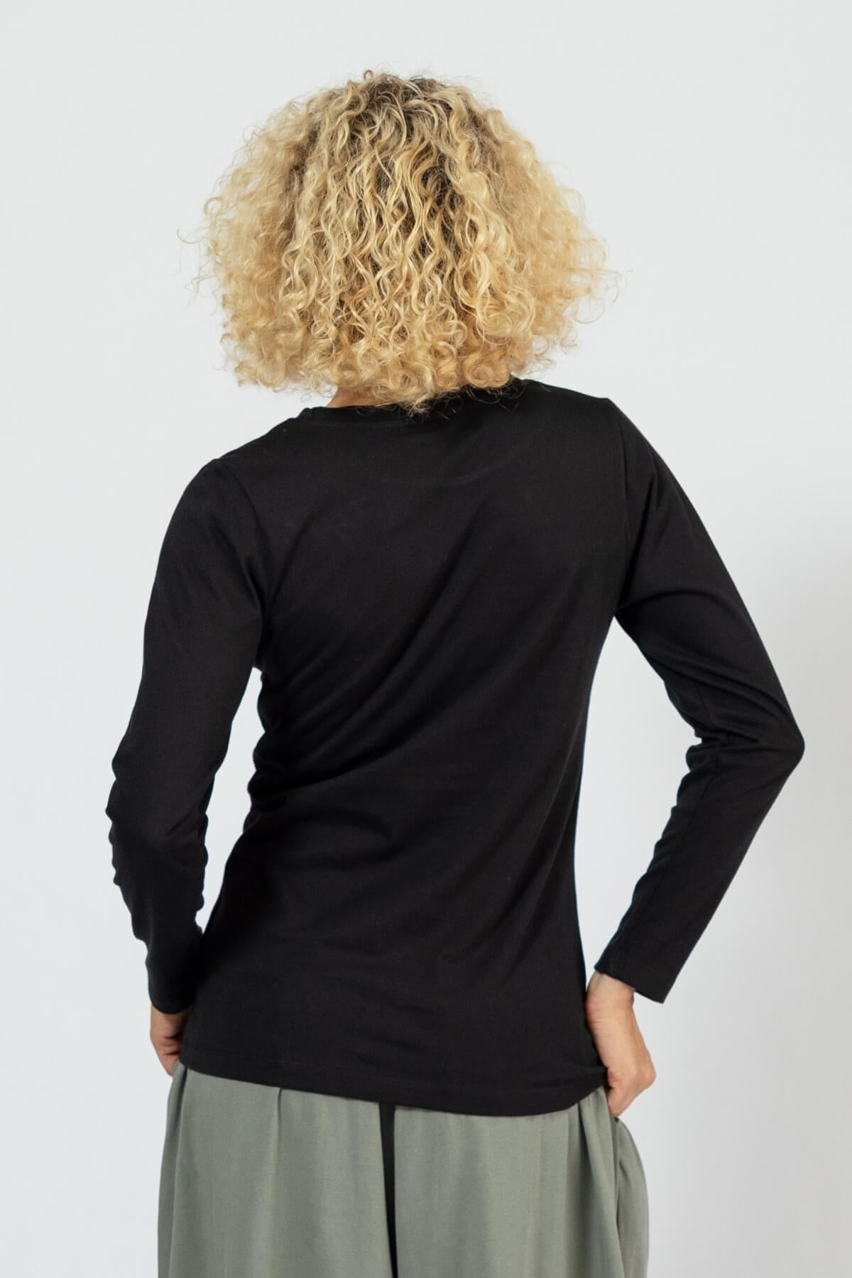 Surya organic cotton long sleeve tops for women - rear view