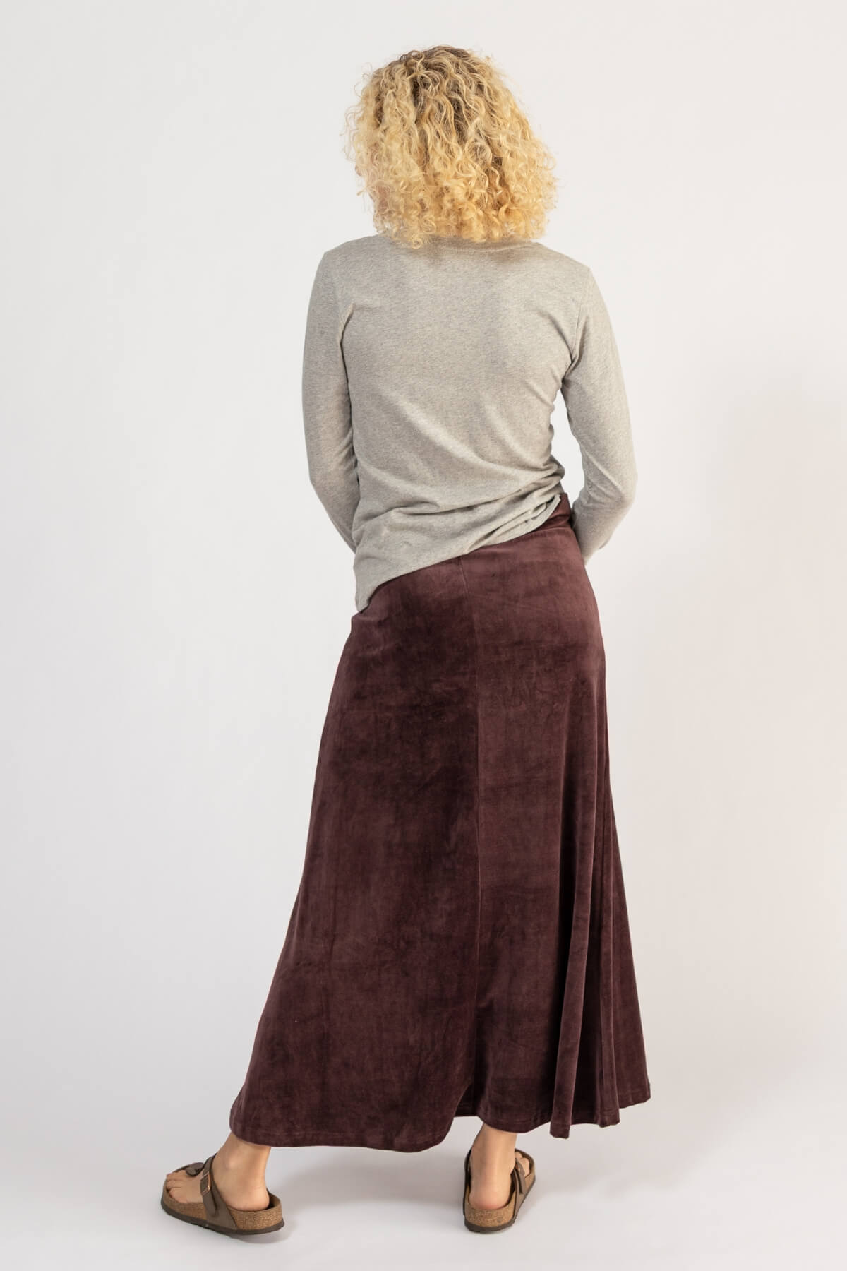 Surya Ethical Organic Velvet Maxi Skirt - rear view