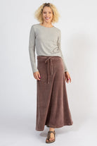 Surya Organic Velvet Maxi Skirt - Dusty Mauve