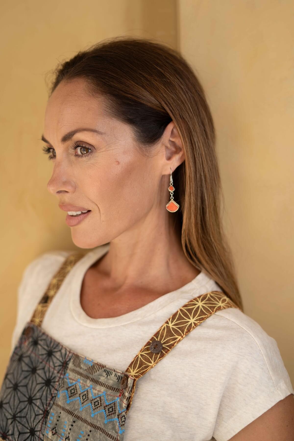 Tibetan style earrings for women - ethically made in Nepal