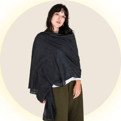 Ethical cashmere shawl scarf for women made in Nepal