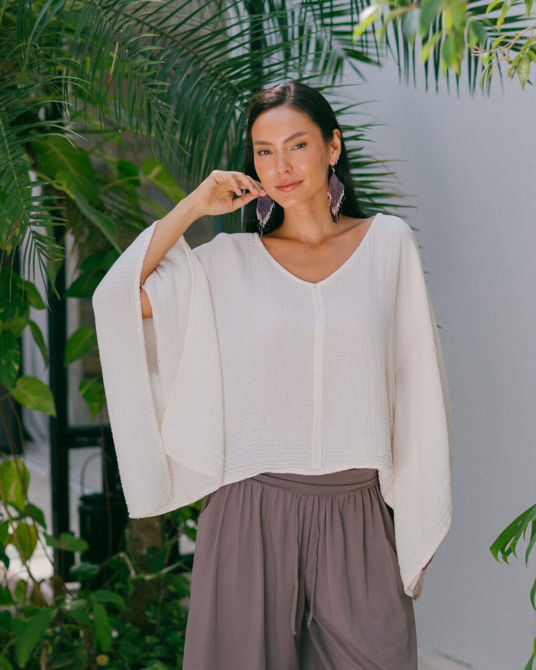Ethical lightweight muslin cotton tops for women