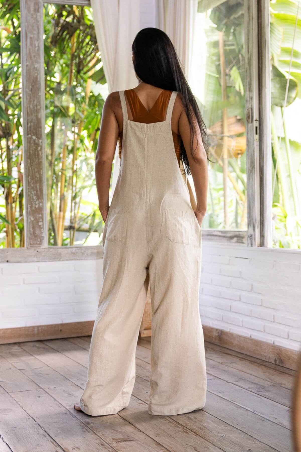 Surya Ethical Baggy Cotton Overalls – rear view
