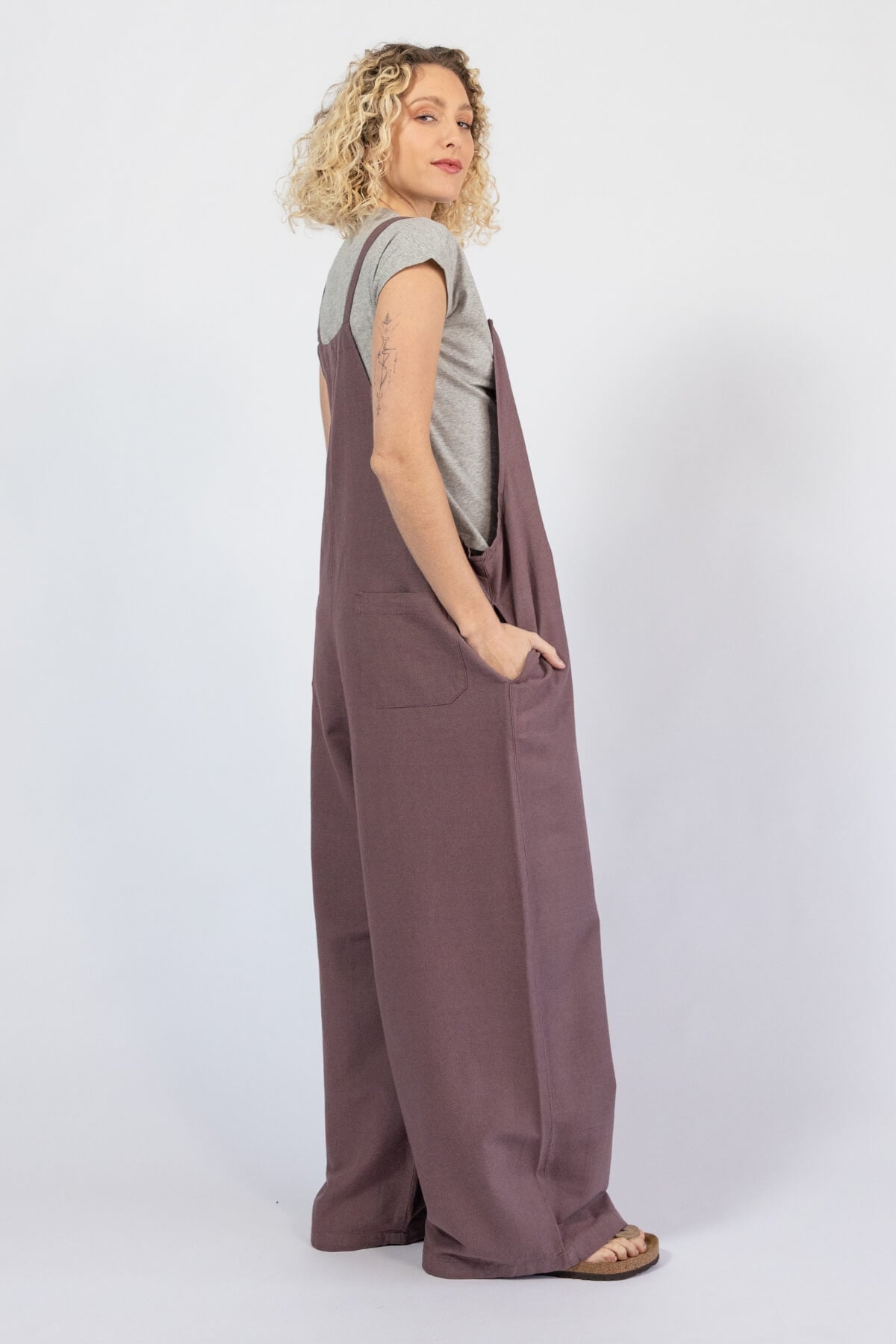 Surya Baggy Cotton Overalls for women – right side view