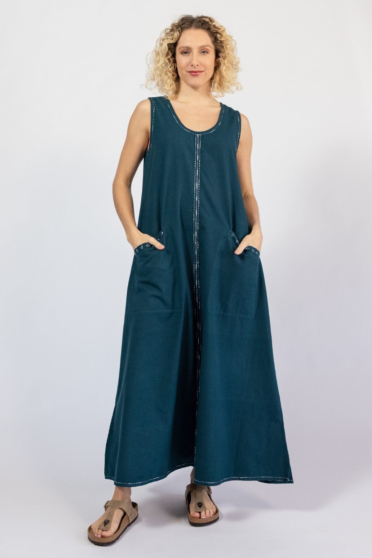 Beautifully woven cotton embroidered dress
