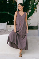 Beautifully woven cotton embroidered dress – ethically made in Nepal