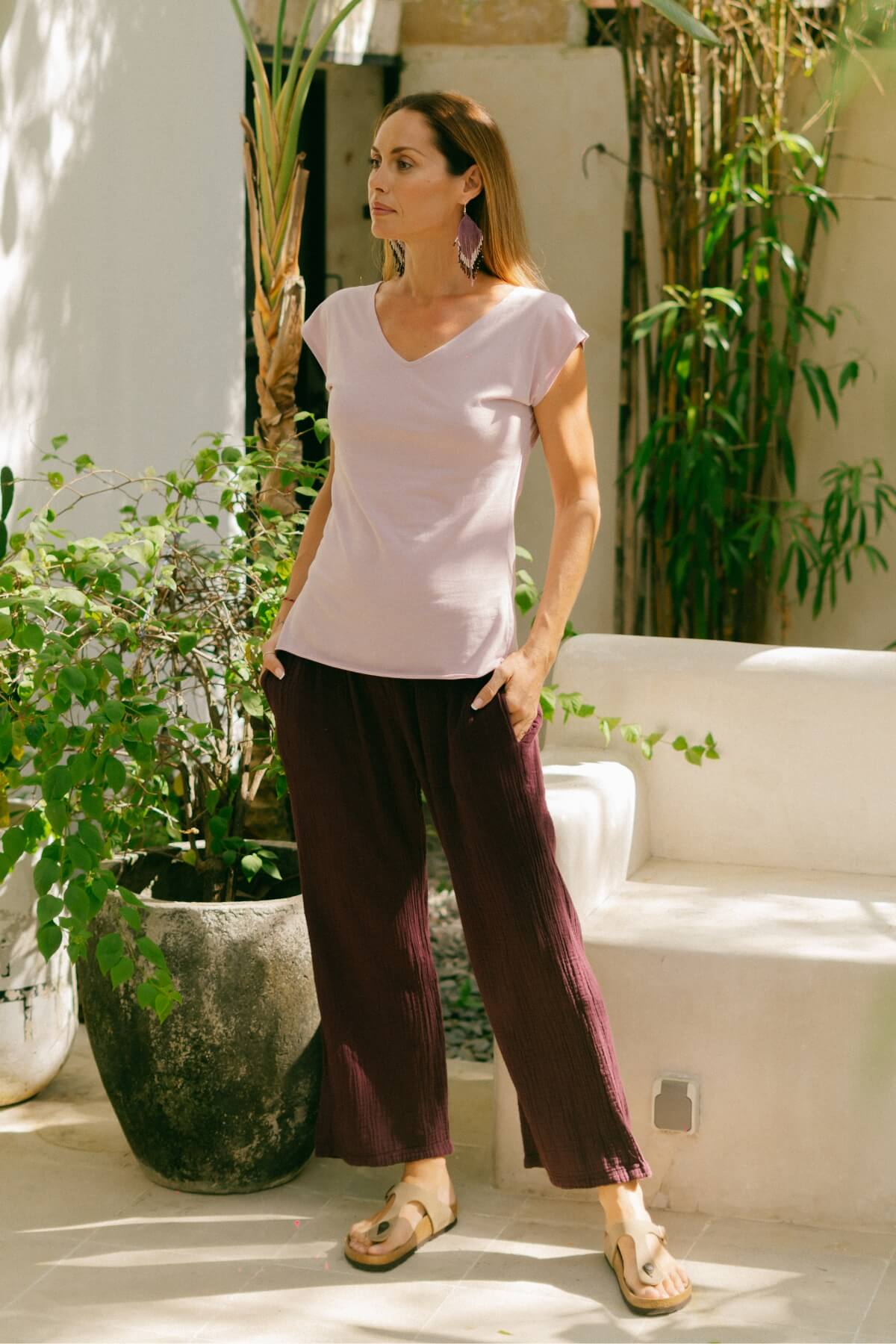 Muslin Cotton Everyday Pants for Women - with two hip pockets