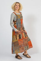 Ethical Cotton Patchwork Pinafore - right side view