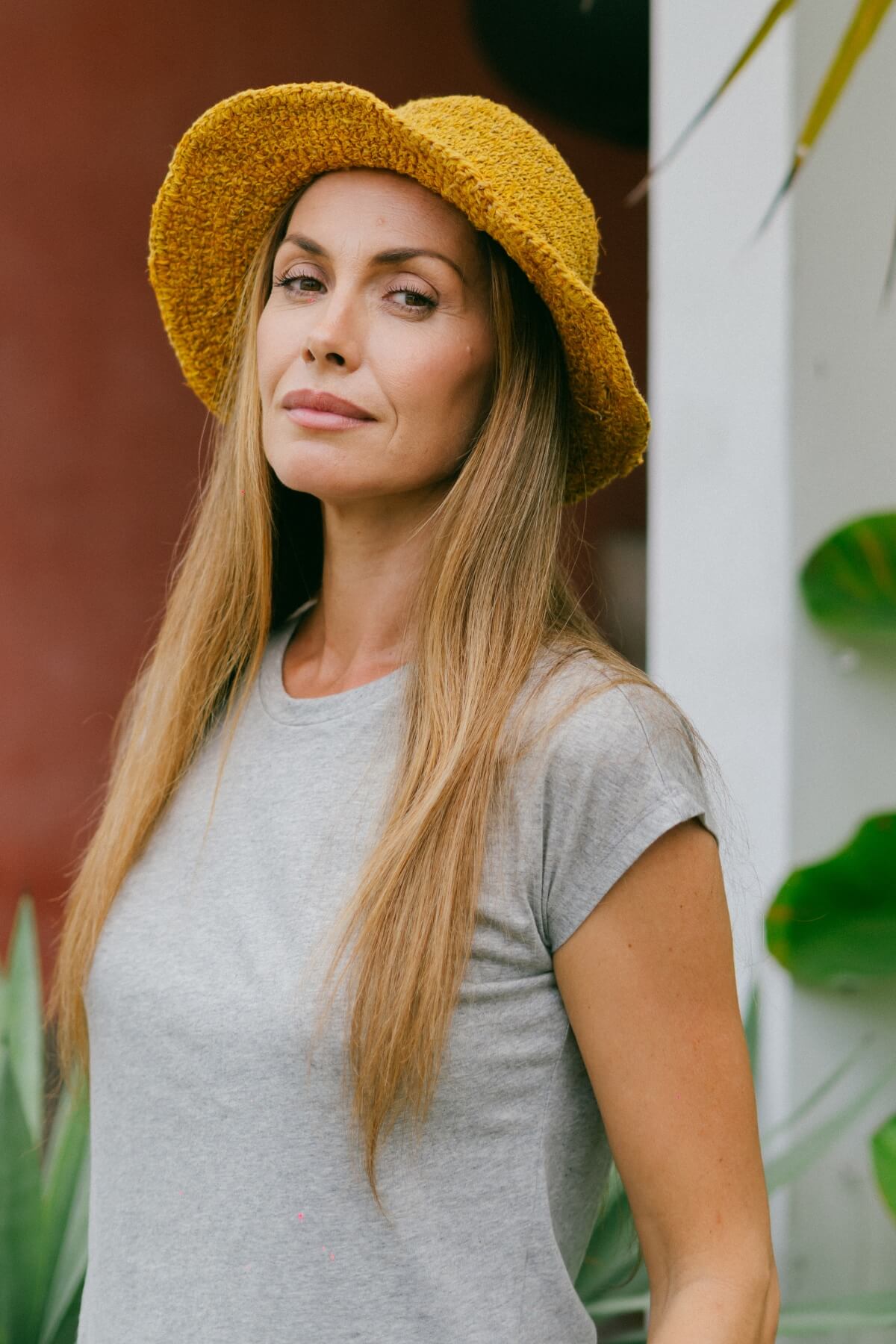 Hemp and cotton crochet hats for women