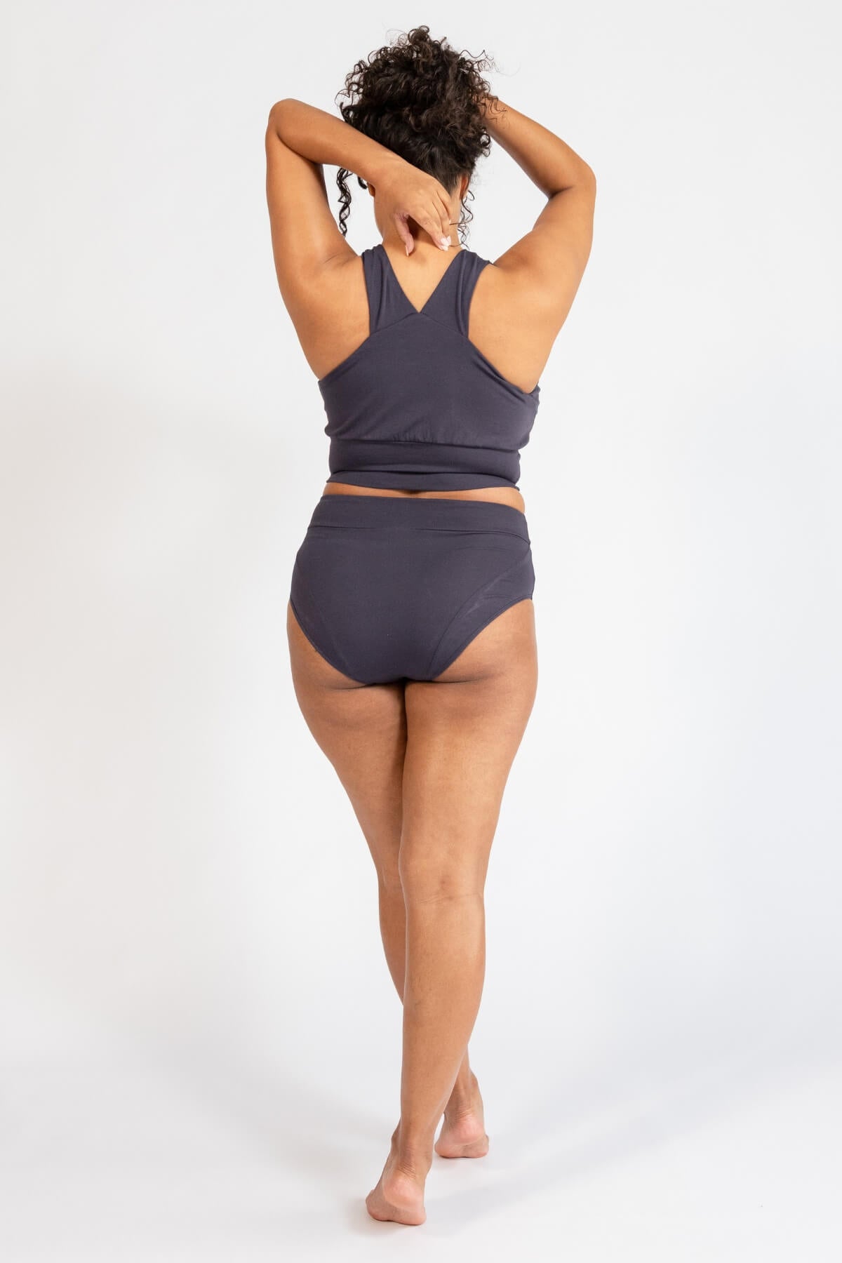 Organic High Waist Brief Underwear for Women -  rear view