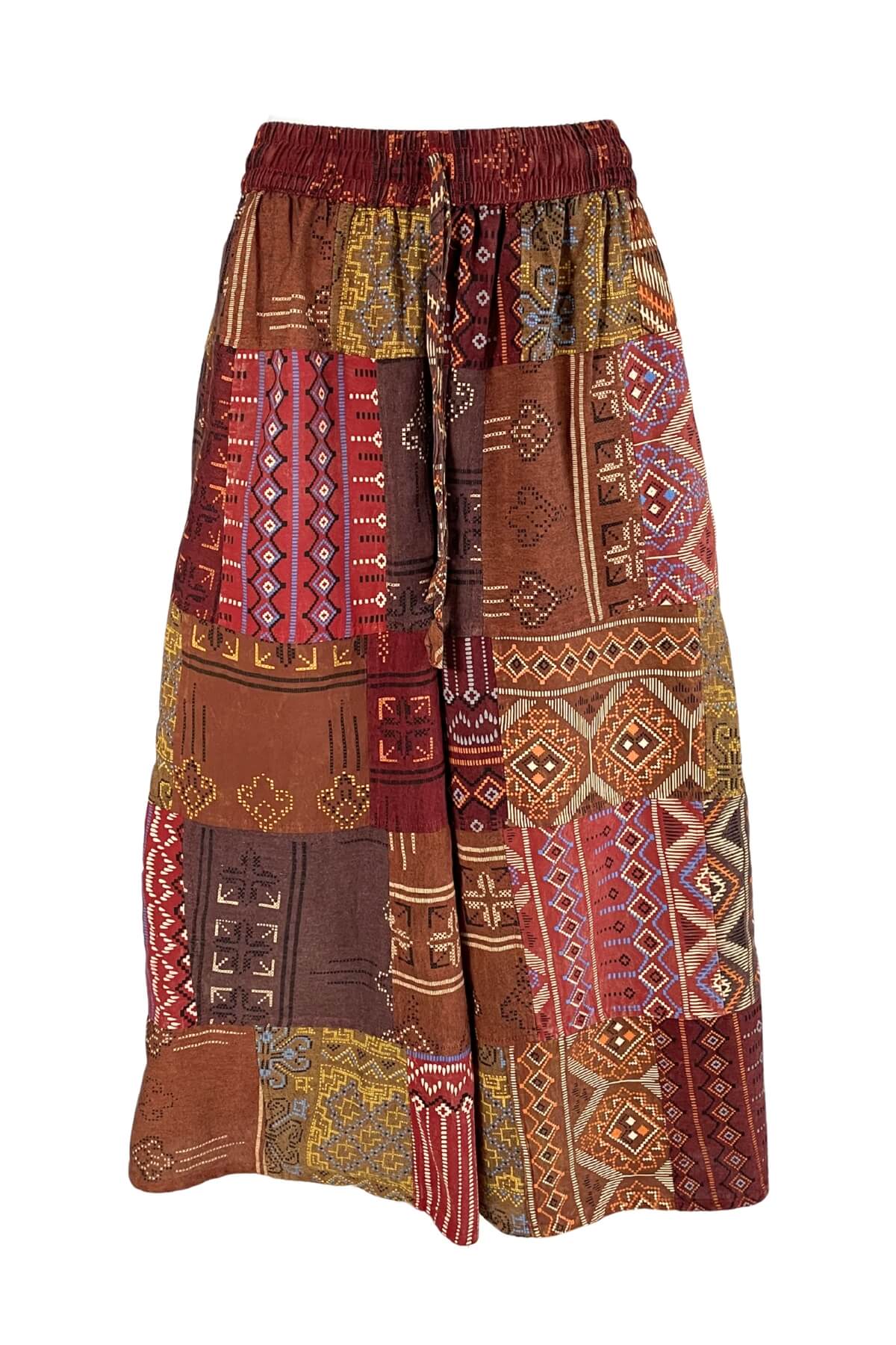 Surya Cotton Palazzo Patch Pants made in Nepal - pants shape