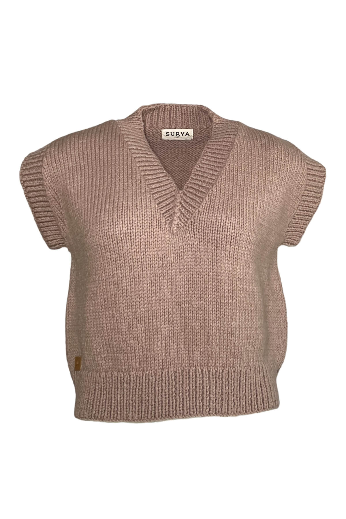 Cropped Merino Wool Vest for Women - vest product shape