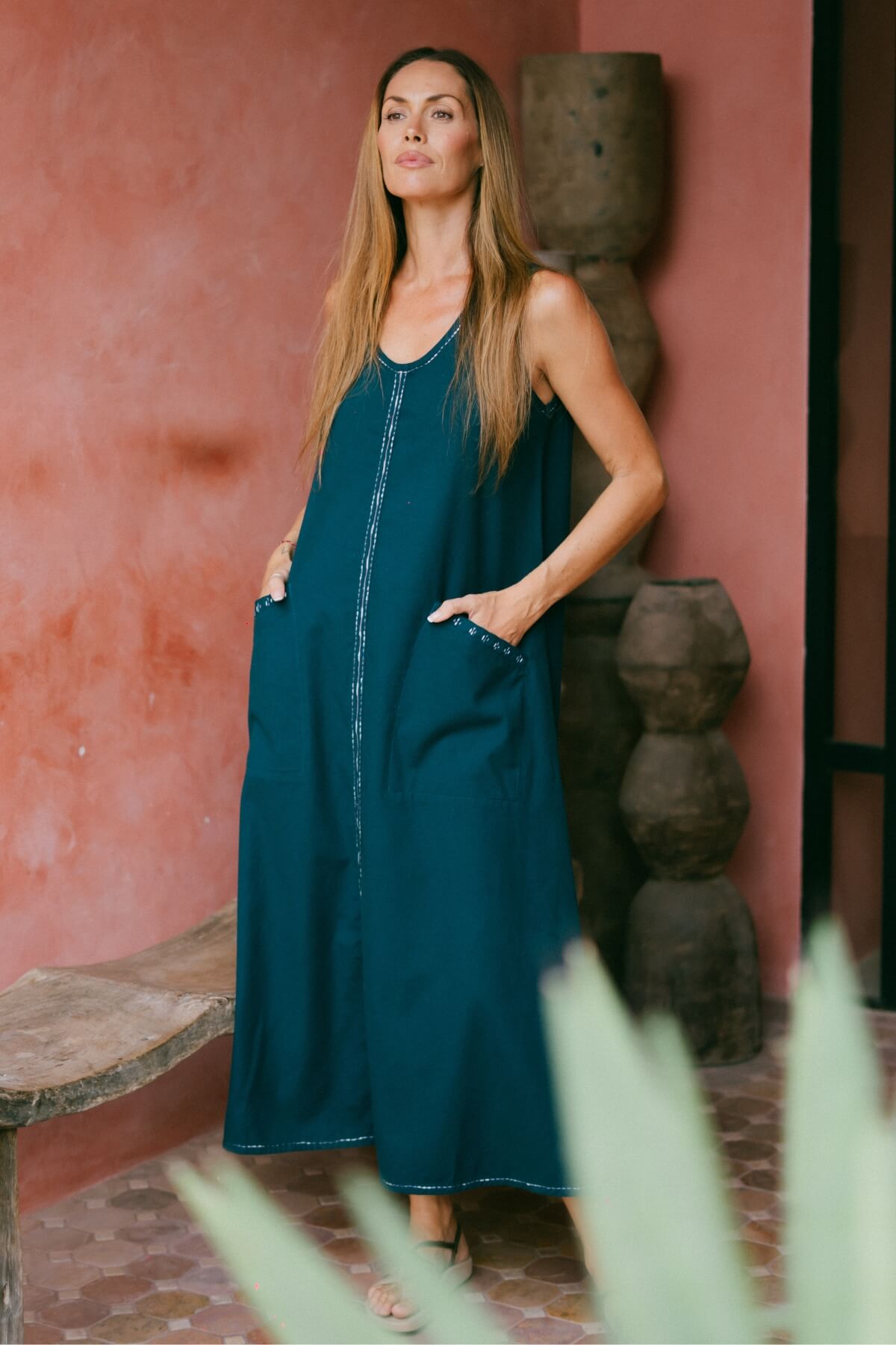 Beautifully woven cotton embroidered dress – made in Nepal