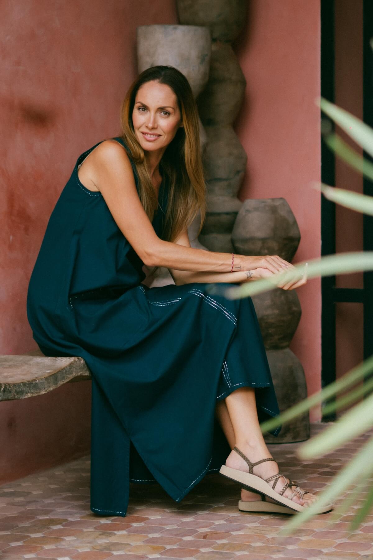 Beautifully woven cotton embroidered dress – on location in Huskisson