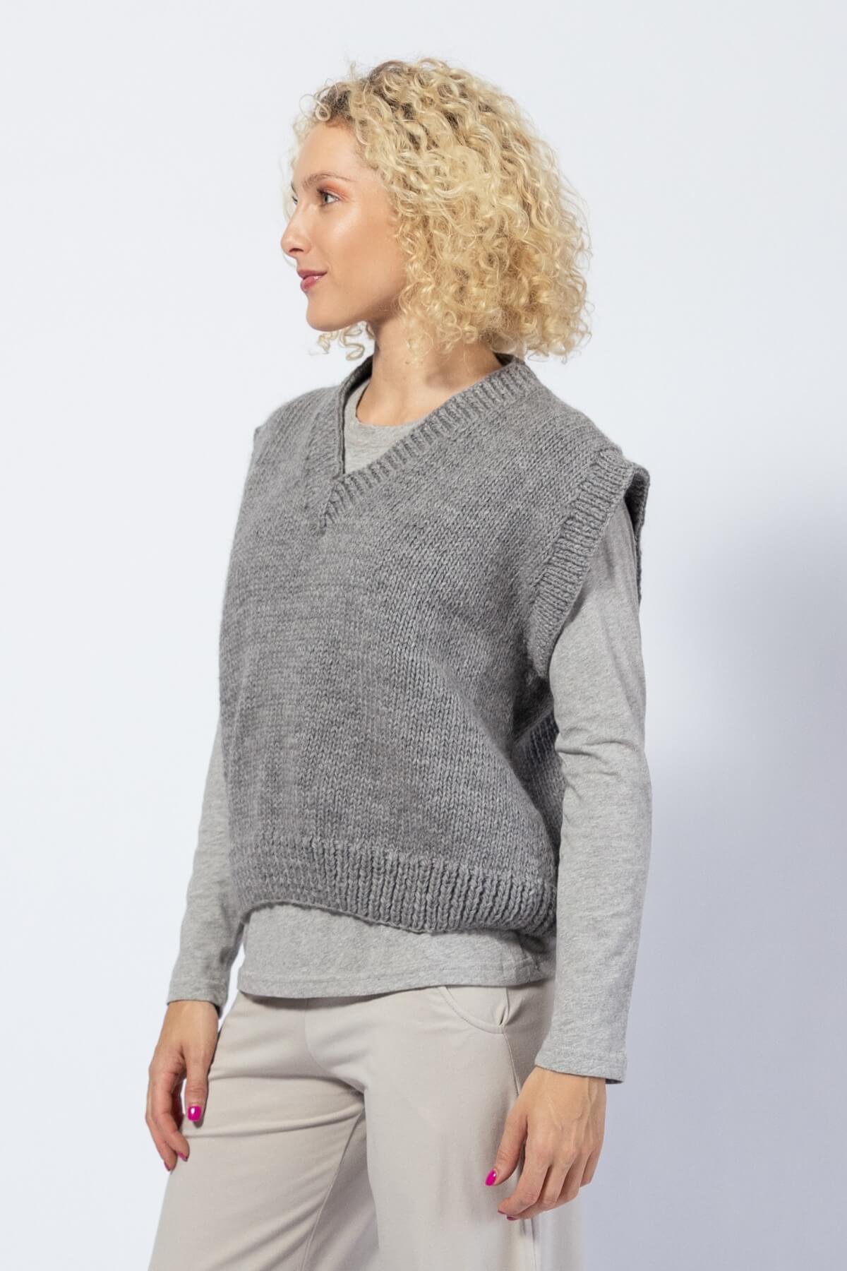 Surya Merino Wool Vest for Women - left side view