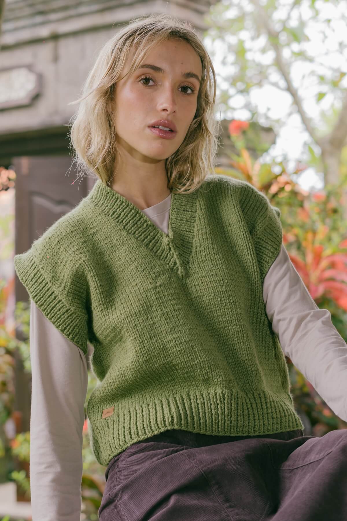 Cropped Merino Wool Vests for Women - handmade in Nepal