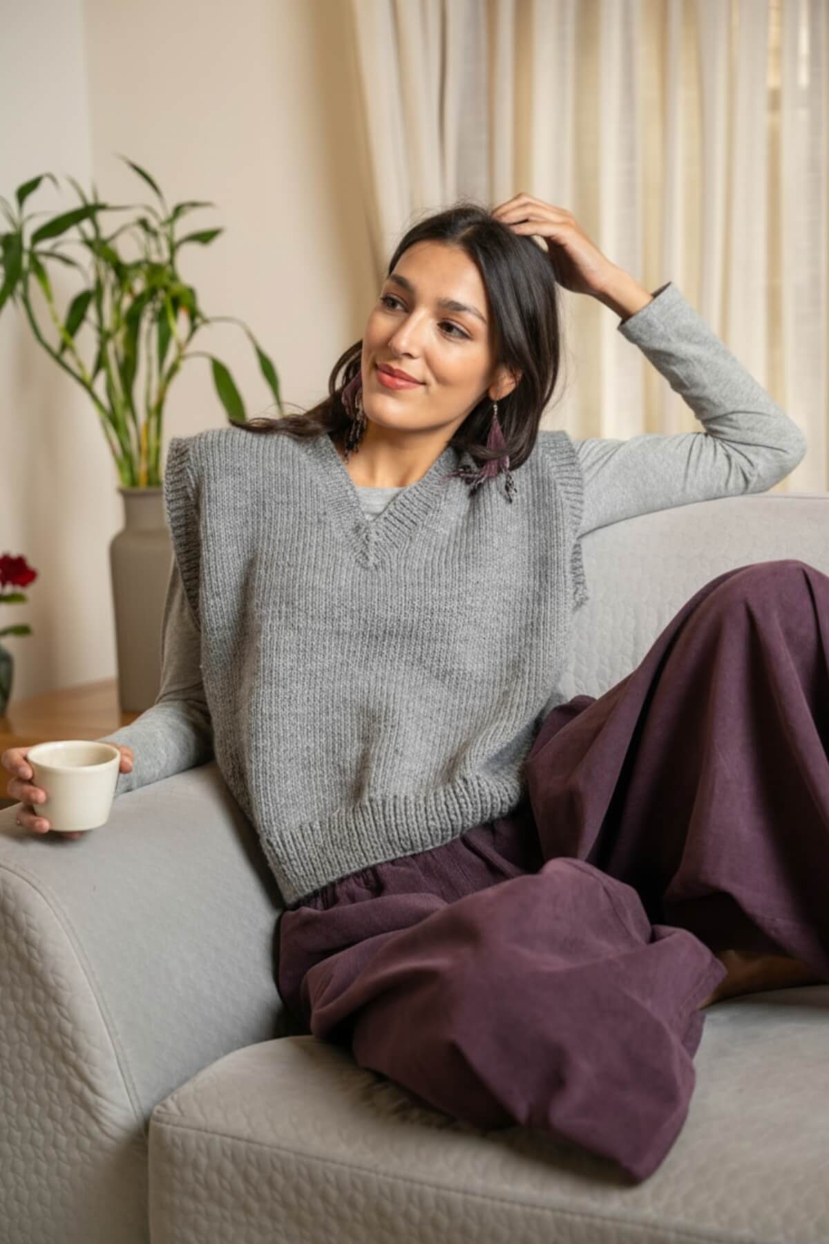 Surya Merino Wool Vest for Women - on location in Nepal