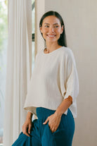 Boxy cropped muslin cotton top for women – n location in Nepal