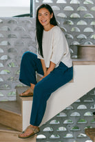 Everyday Muslin Cotton Pants for Women - comfortable waist shirring