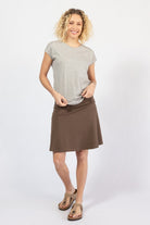 Organic cotton A-line skirt for women - cappuccino