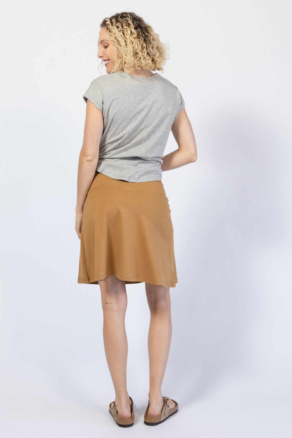 Organic cotton everyday midi skirts - rear view