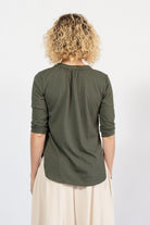Organic three quarter sleeve top for women – rear view