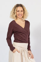 Organic cotton wrap top for women - ample cross over