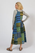 Ethical Cotton Patchwork Pinafore Dress - rear view
