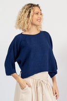 Lightweight boxy cotton top for women – right side view