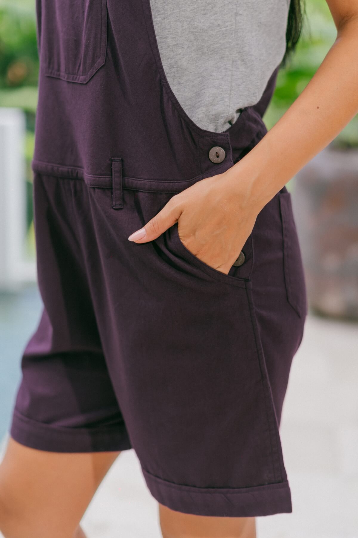 Cotton Overall Shorts for Women – with two hip pockets