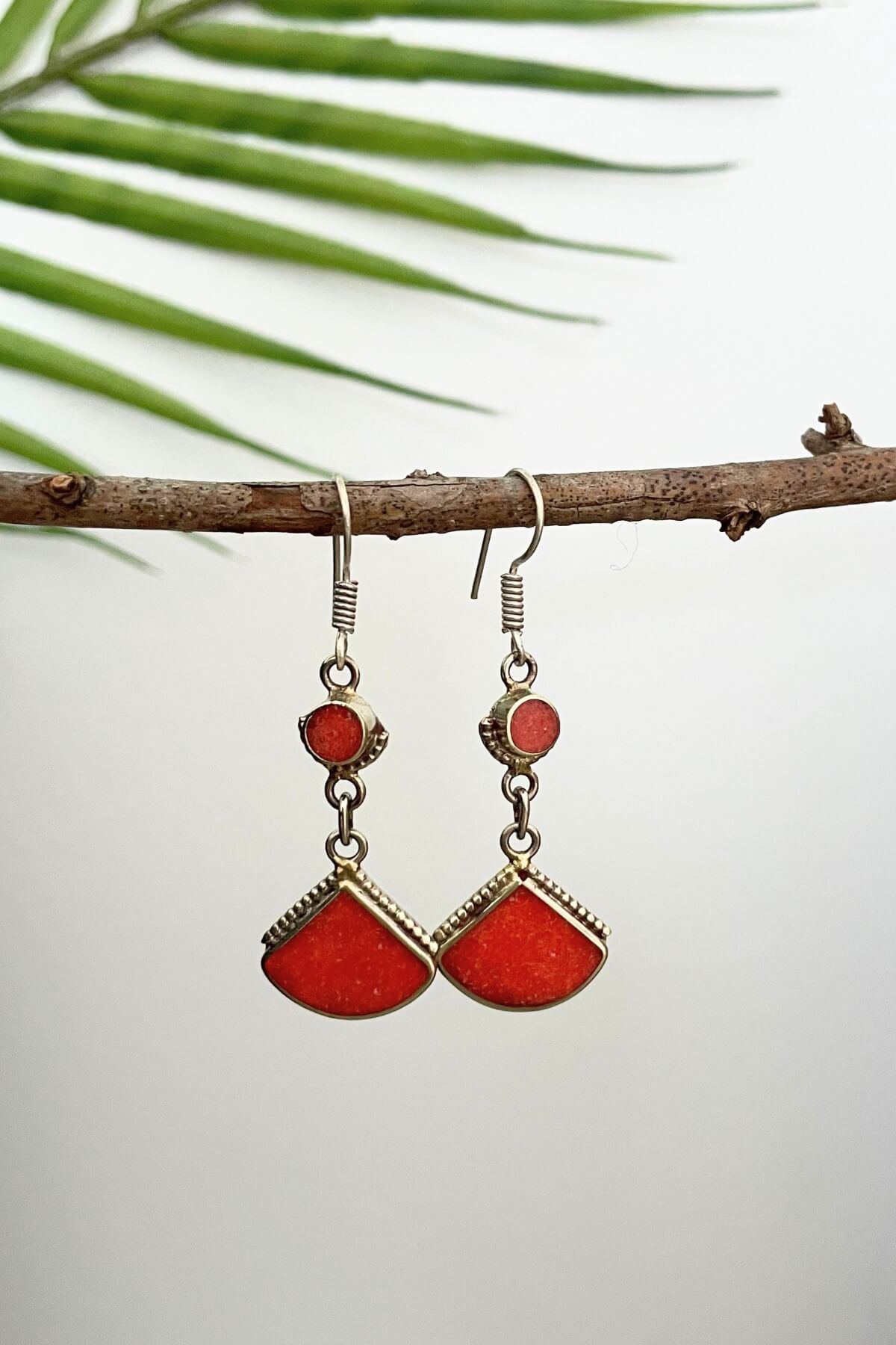Ethical Tibetan style earrings for women - made in Nepal