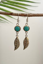 Surya Tibetan style earrings made in Nepal  - turquoise stone