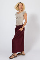 Organic cotton wide leg palazzo pants for women - left side view