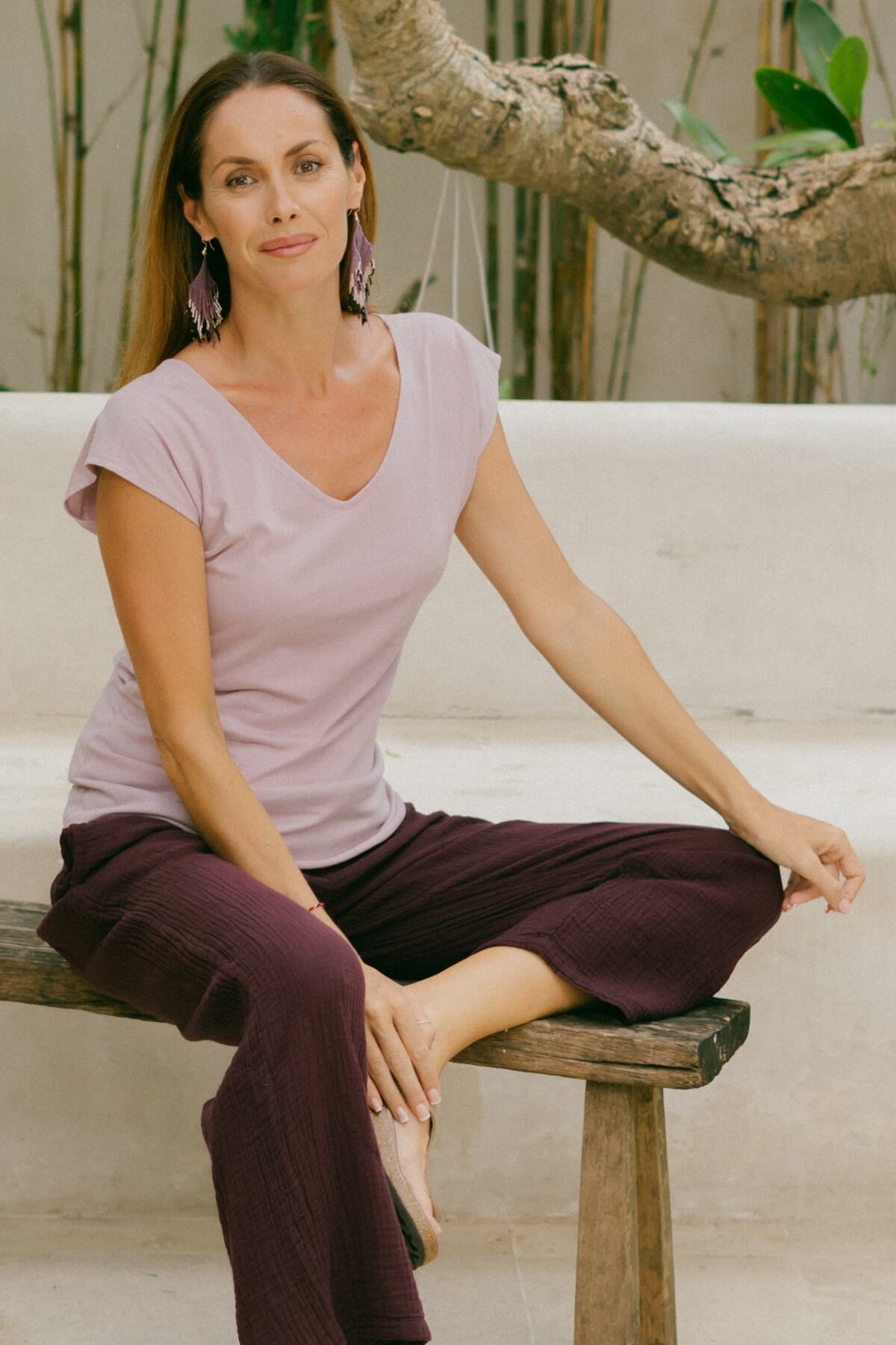 Surya Organic Cotton Everyday V-Neck Top - ethically made in Nepal