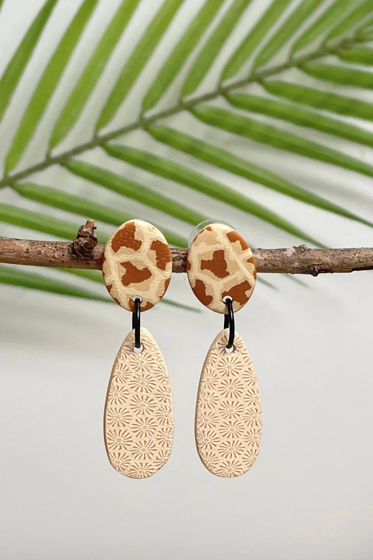 Fair trade polymer clay earrings made in Nepal