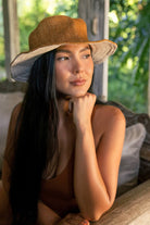Wide brim hemp hat for women – mustard colour with cotton lining