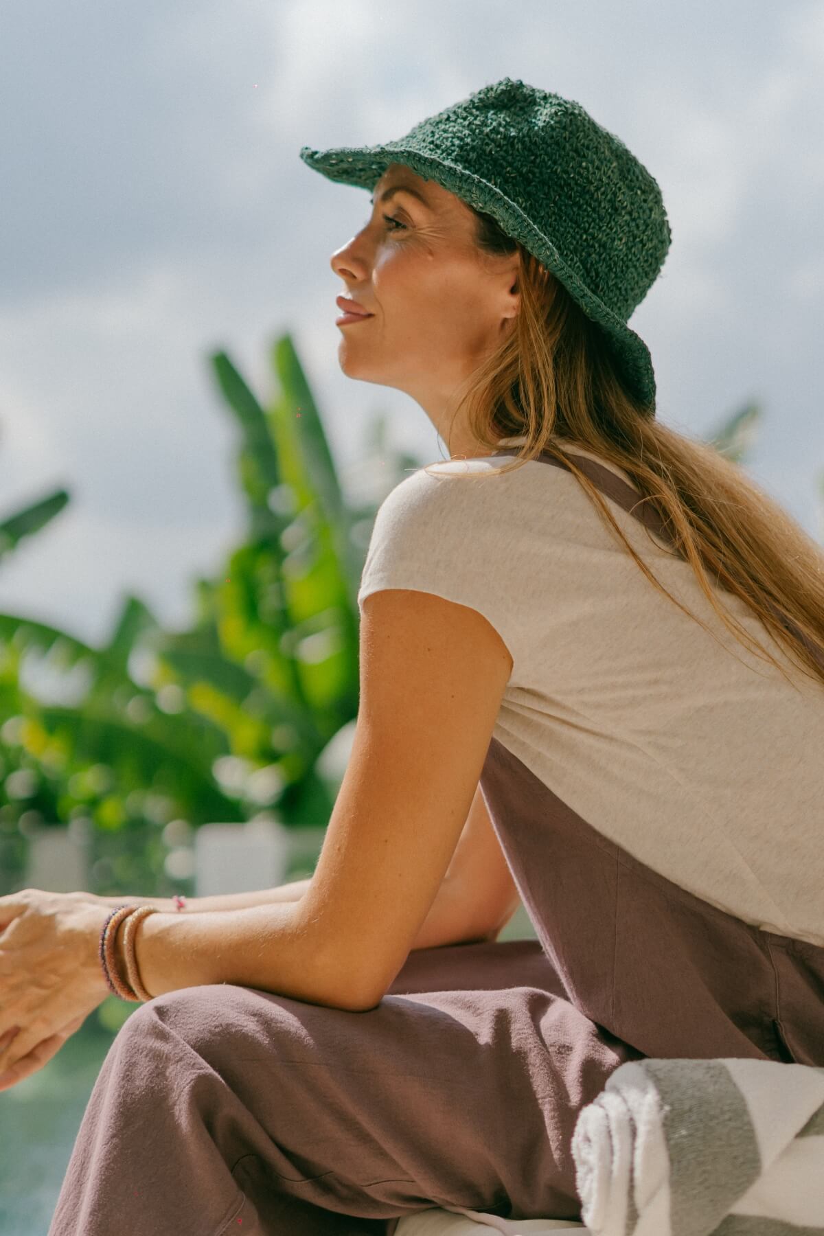Surya Crochet Hemp and Cotton Hat - wire in the brim for reshaping