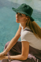 Surya Crochet Hemp and Cotton Hat - Green