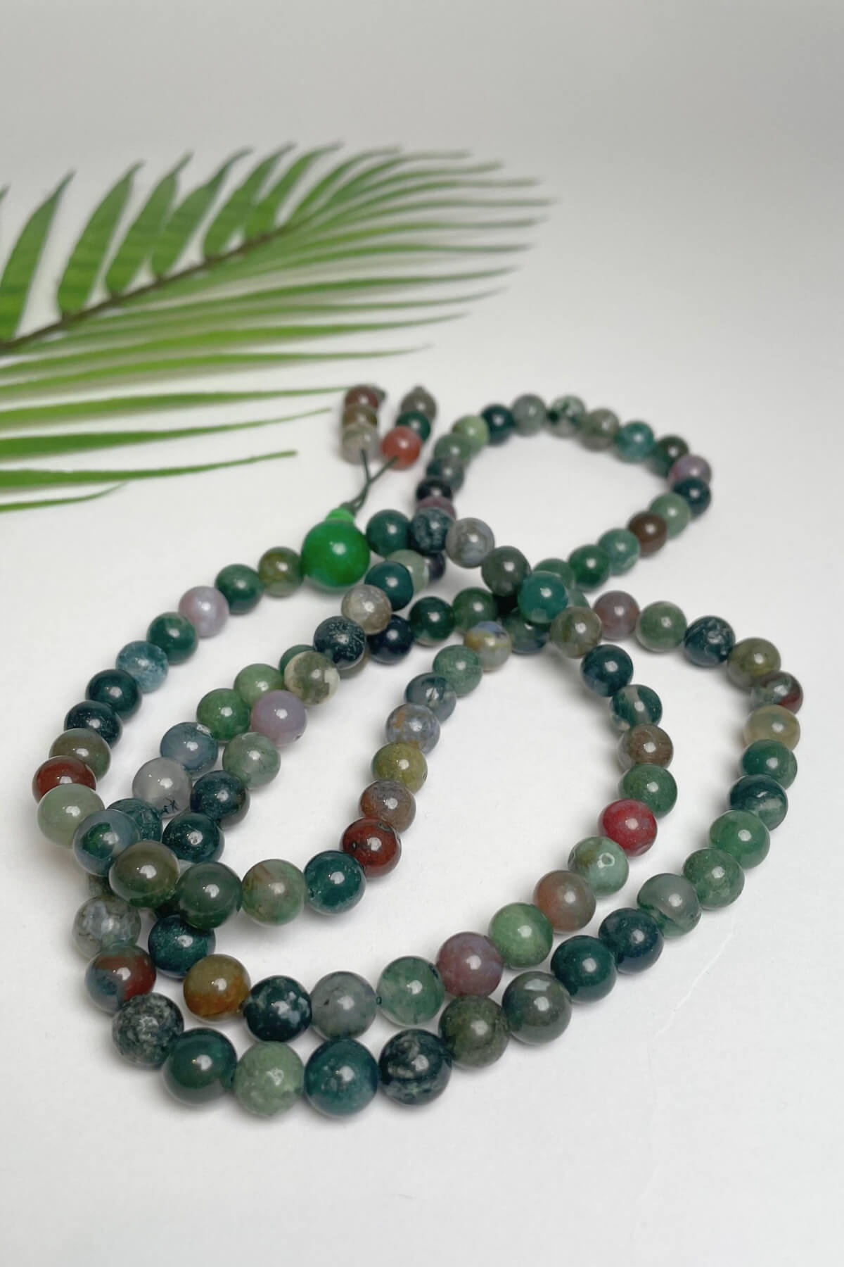 Mixed jade mala necklace made in Nepal
