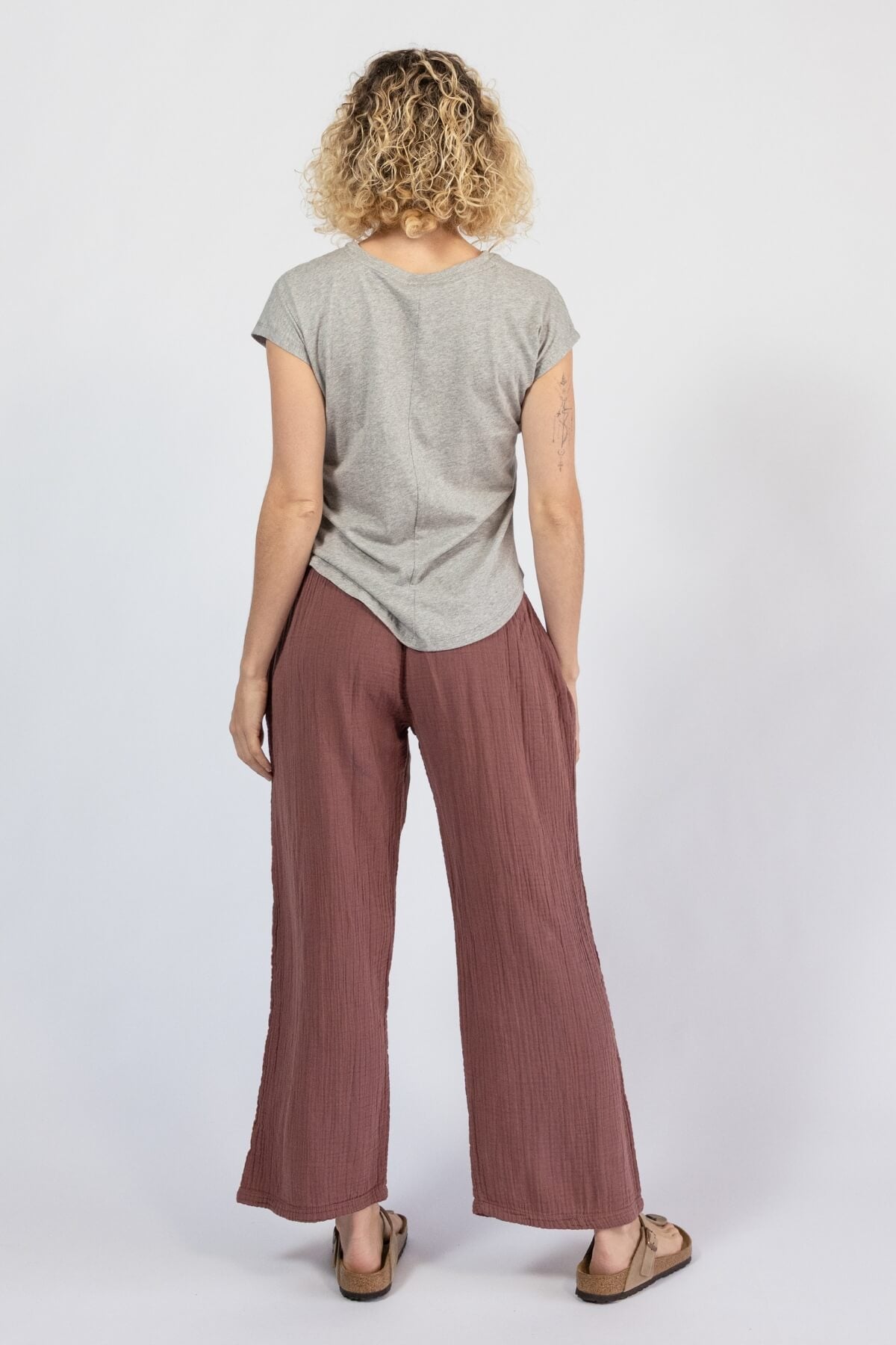 Everyday Lightweight Cotton Pants for Women - rear view
