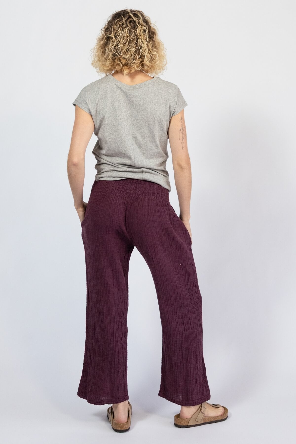 Muslin Cotton Everyday Pants for Women - rear view