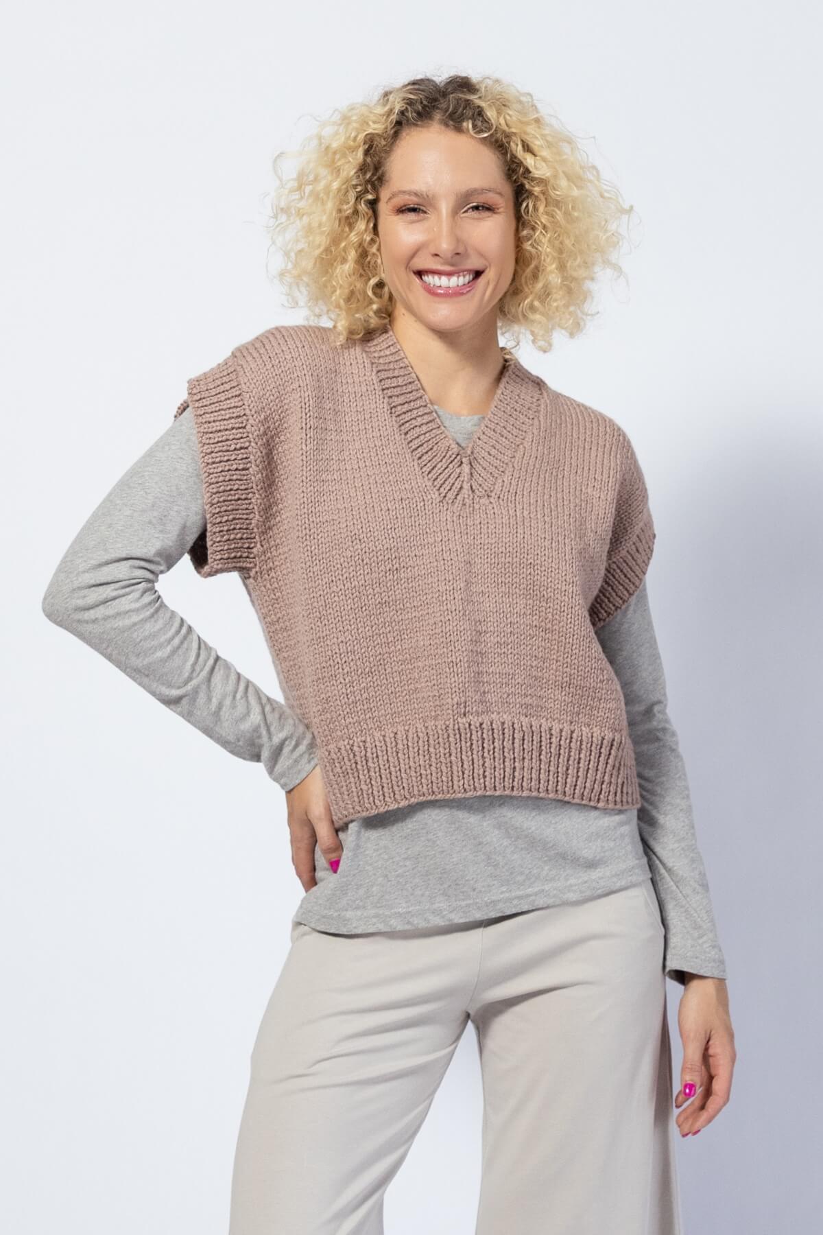 Ethically made Cropped Merino Wool Vest for Women