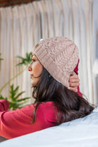 Merino wool beanie for women - hand knitted in Nepal