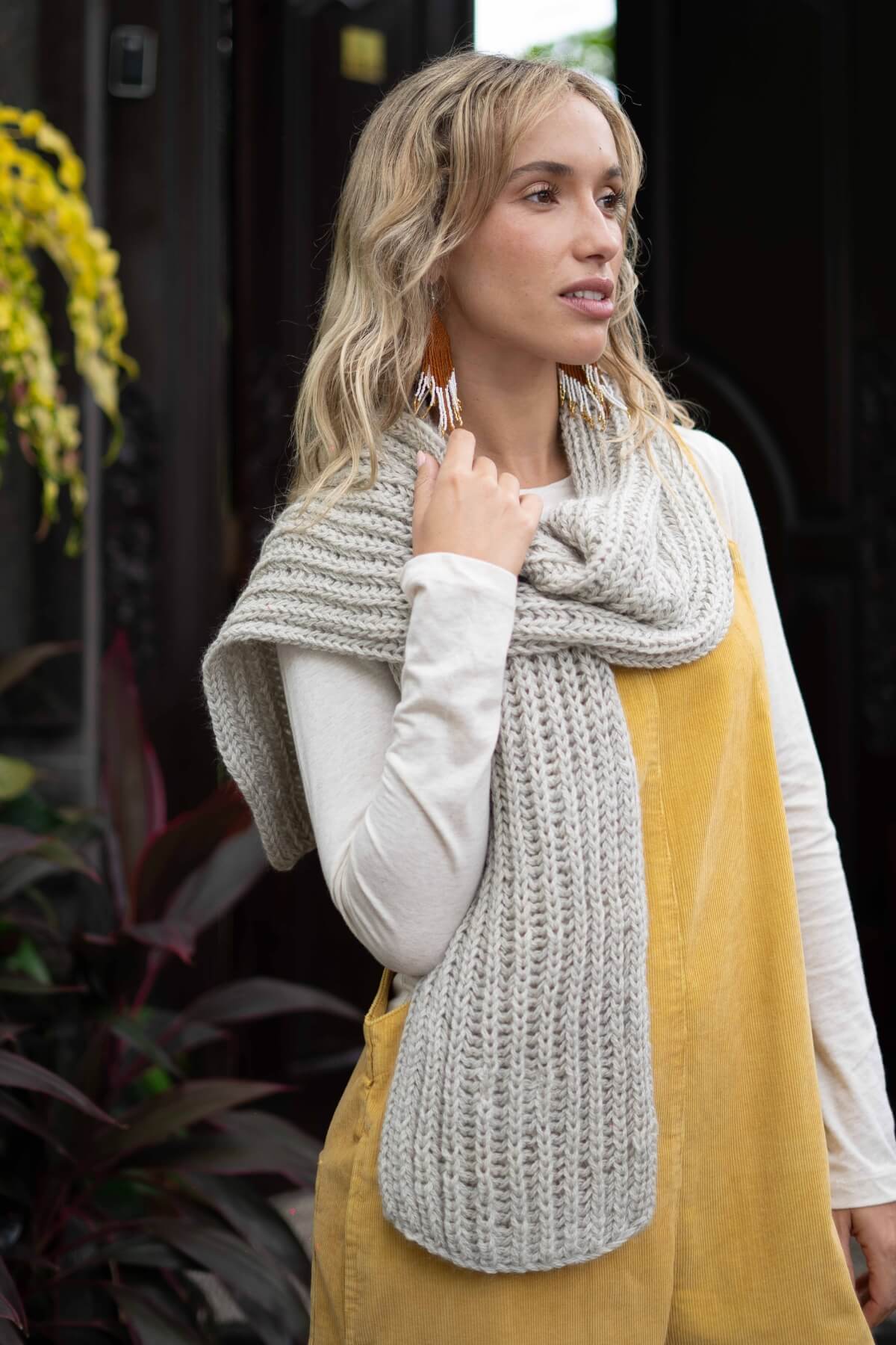 Surya Merino Wool Scarf for Women - Oatmeal