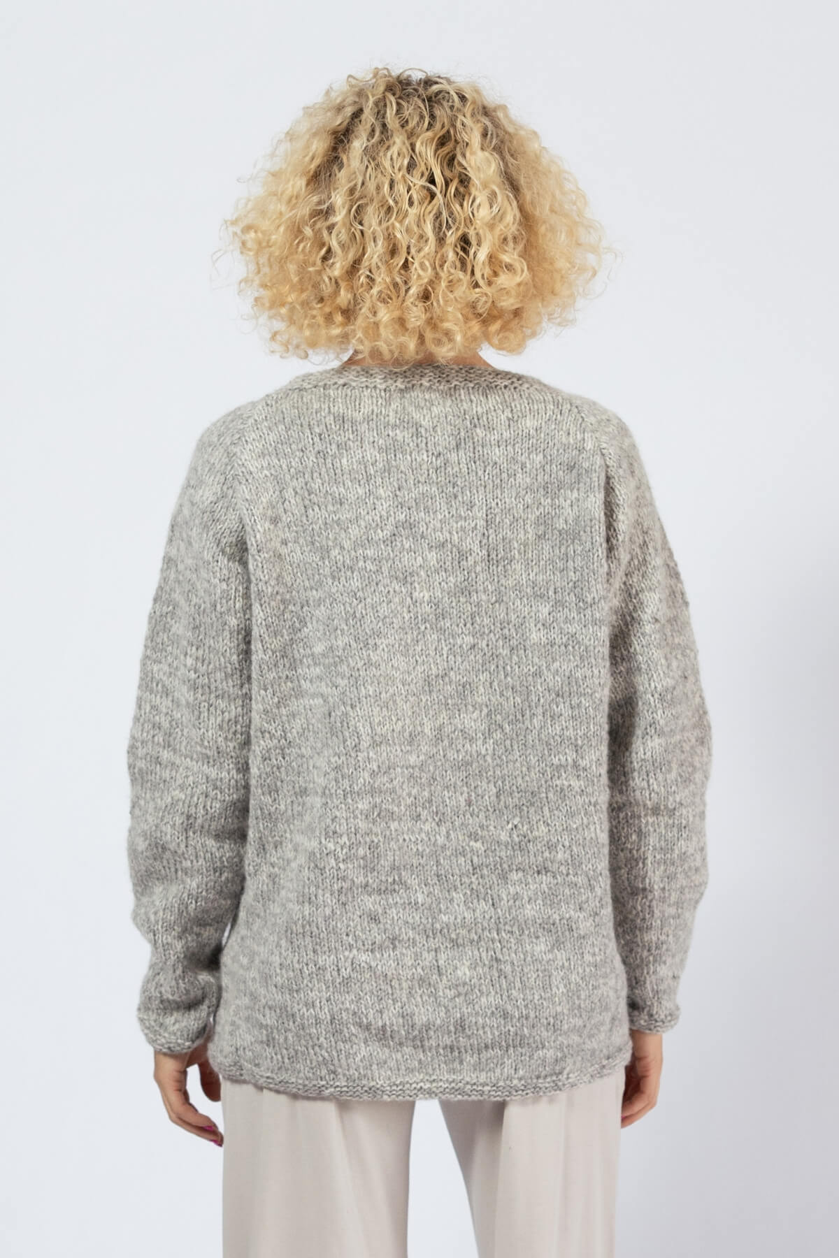 Oversized Wool Sweater for Women - rear view