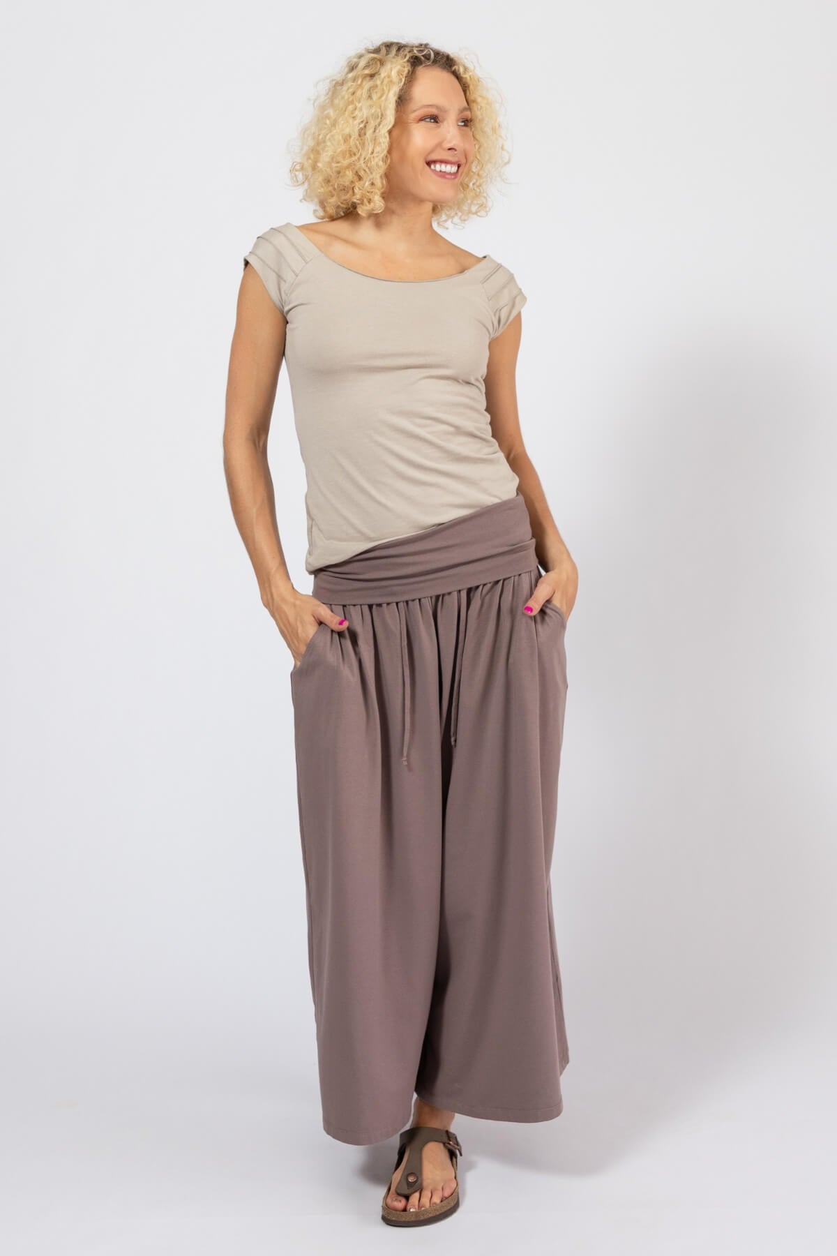 Organic Wide Leg Pants for Women - with two hip pockets