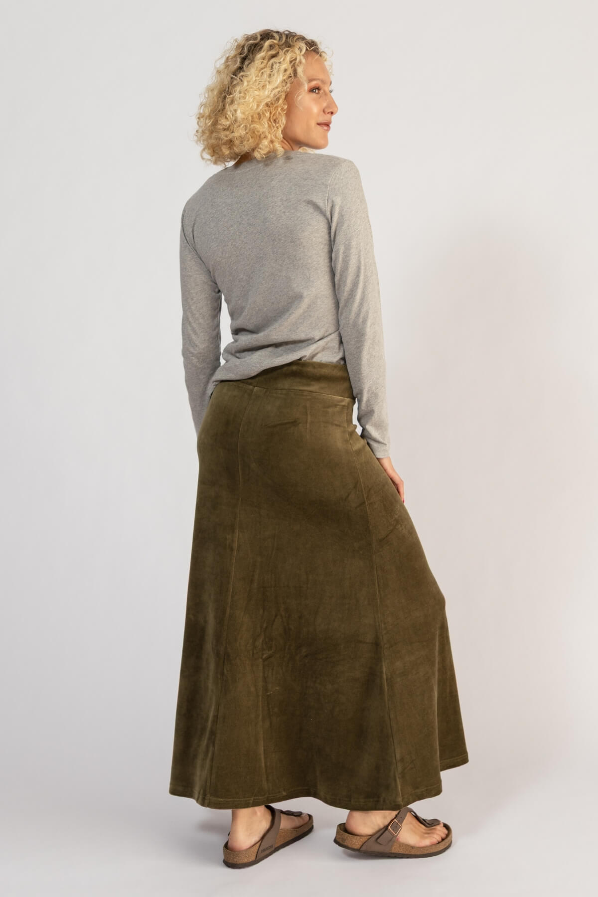 Surya Ethical Velvet Maxi Skirt - rear view
