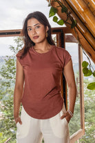 Surya Organic Cotton Basic Tee made in Nepal - Dusty Mauve