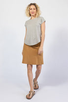 Organic cotton everyday midi skirts - peanut