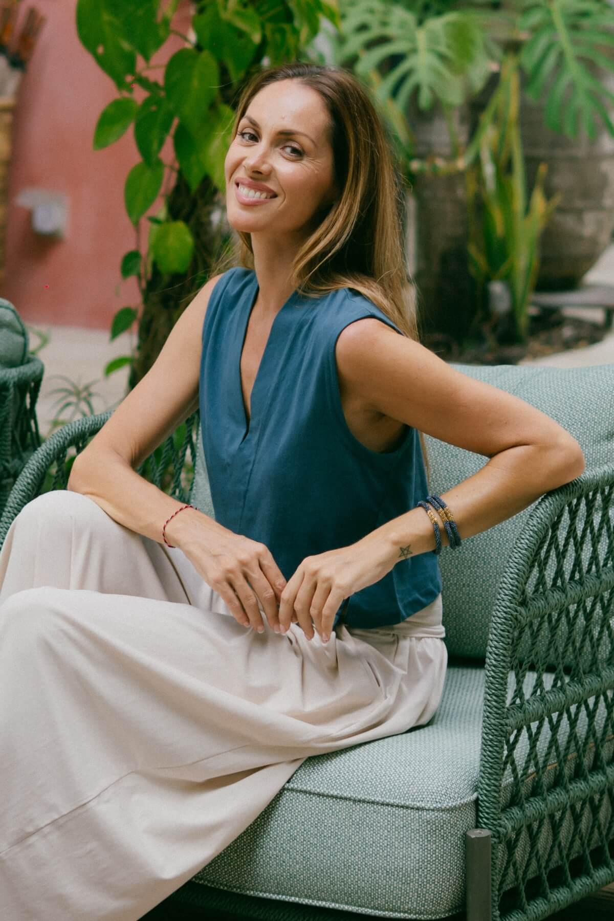 Organic Cotton Asymmetrical Crop Tops for Women - pairs perfectly with the Sanur Pants